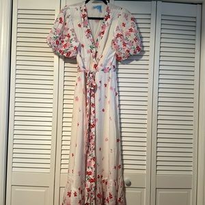 Draper James RSVP Floral wrap dress puffy sleeves